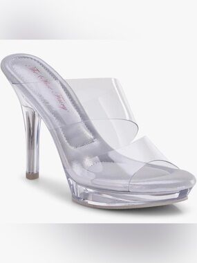 The Shoe Fairy Strappy Olympian 2.0 Clear Bikini Fitness Competition Heels